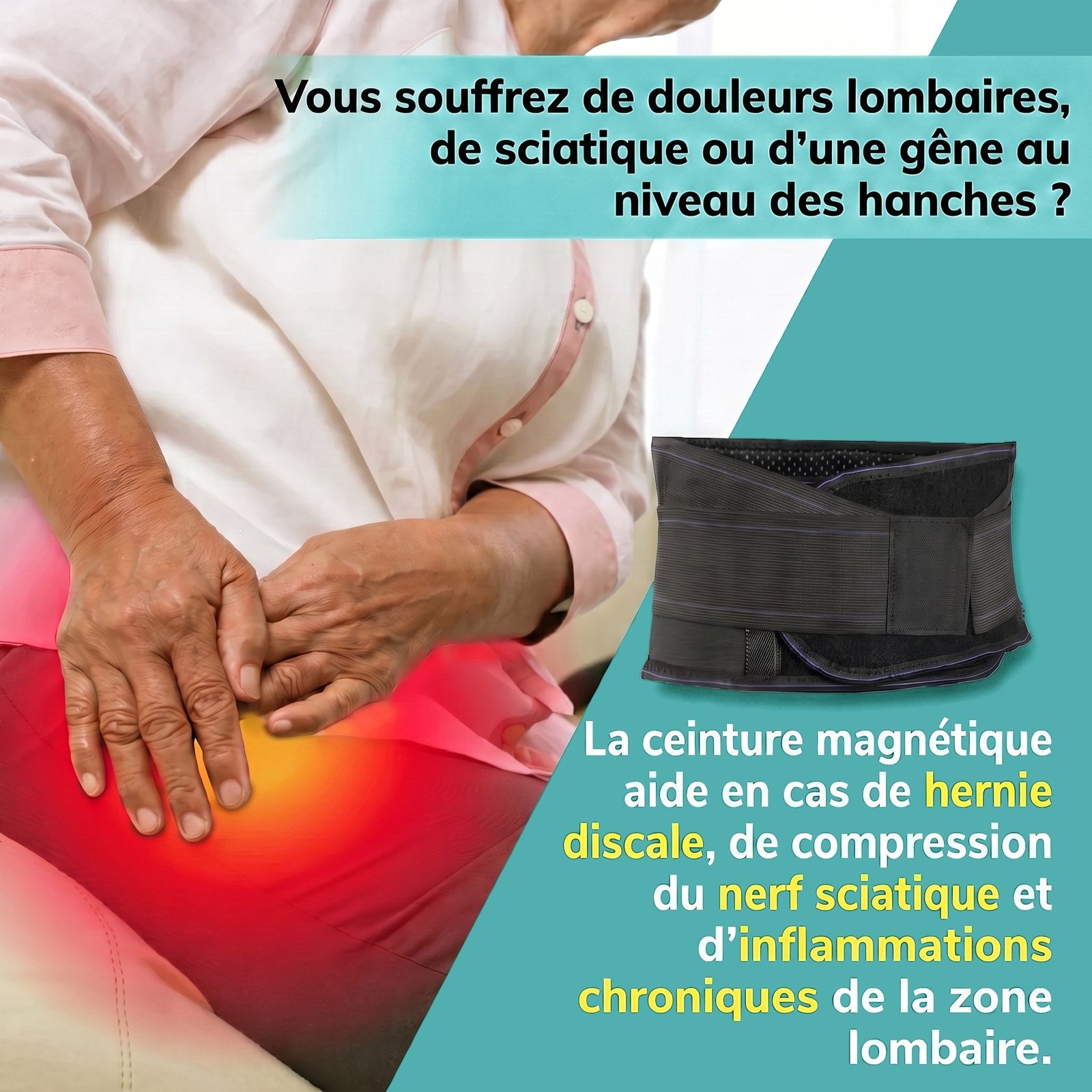 Douleurs lombaires, sciatique ou gêne au niveau des hanches