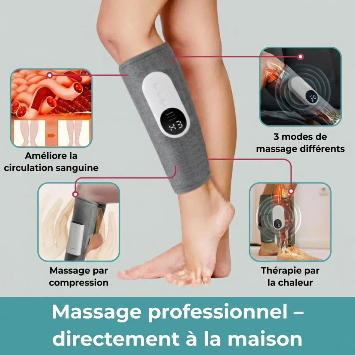 VivaRelief | Appareil de massage 3-en-1 pour jambes sans douleur