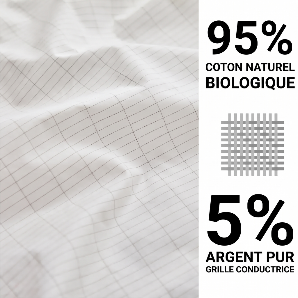 95% coton 5% argent
