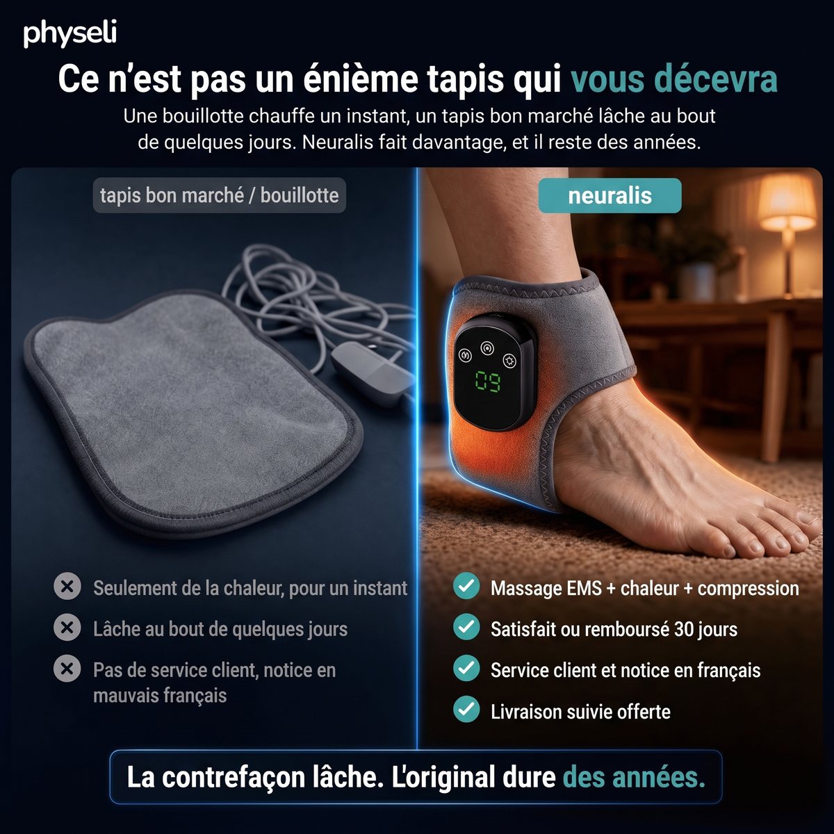 Neuralis, masseur 3 en 1 pour la neuropathie des pieds